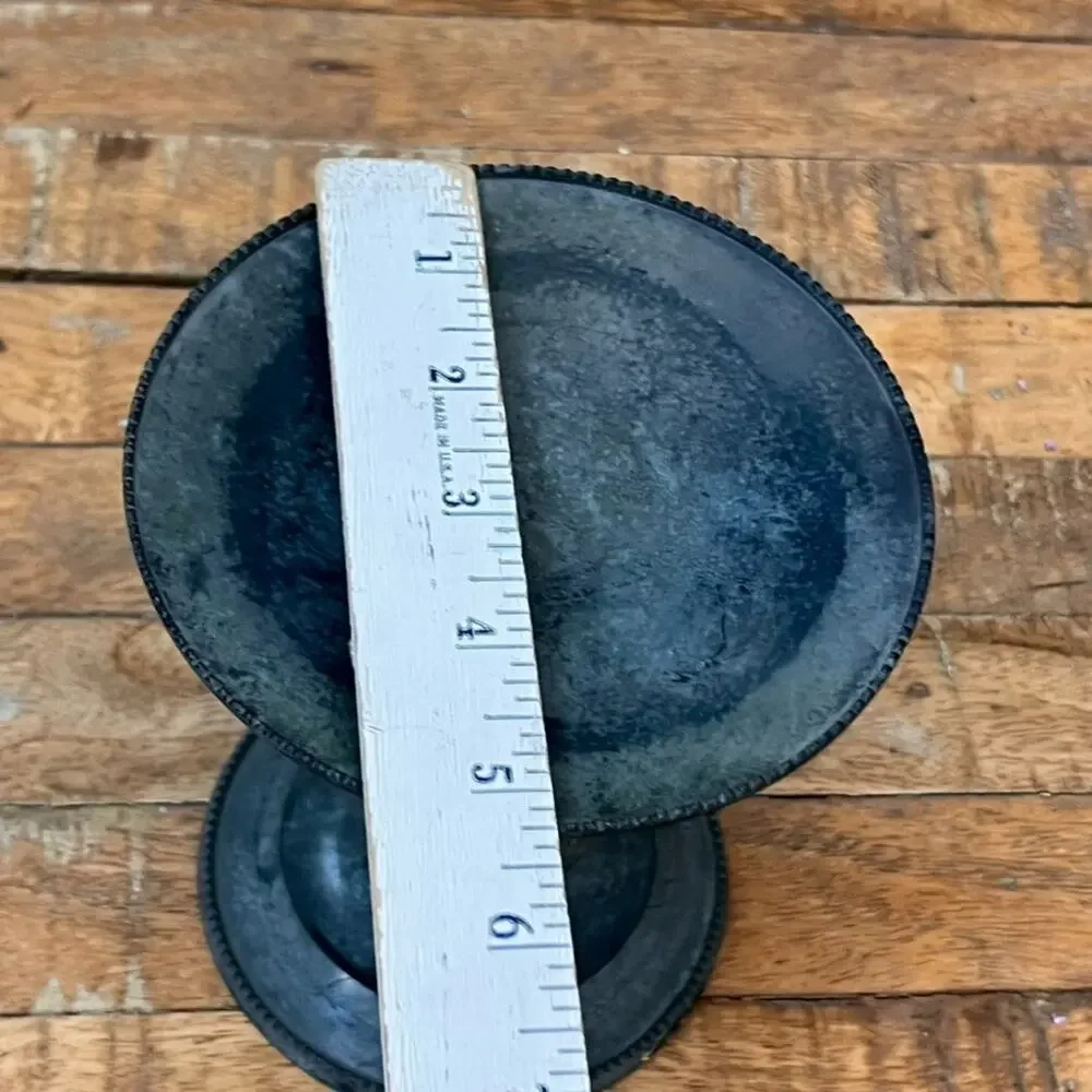 Metal Pillar Candle Holder Gray Rustic Finish 6.25